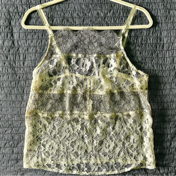 Anthropologie Sheer Mixed Lace Cami In Ivory Size S NWT - Picture 5 of 14
